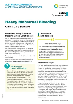 Consumer guide - Heavy Menstrual Bleeding Clinical Care Standard