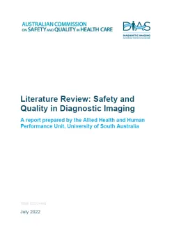 An image of the first page of Literature review - Safety and quality in diagnostic imaging