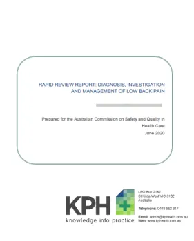 Low Back Pain Rapid Literature Review Cover Image