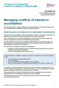 Managing conflicts of interest in accreditation