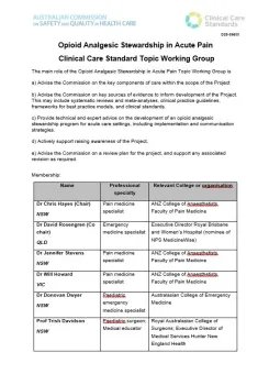 Topic Working Group Opioid list