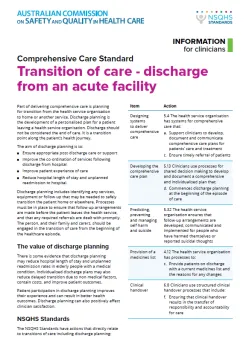 Transition of Care Fact Sheet