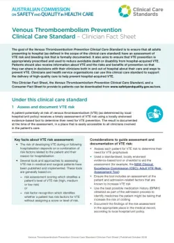 Thumbnail of VTE CCS Clinician Fact Sheet