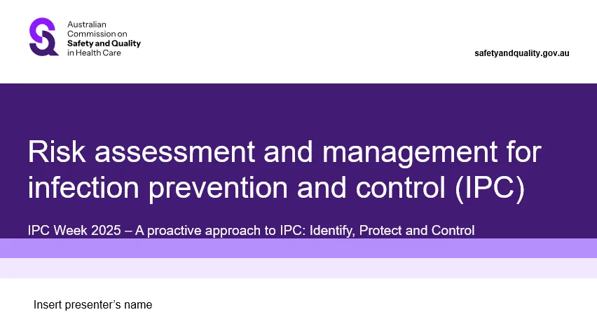 Risk assessment and management for infection prevention and control ...