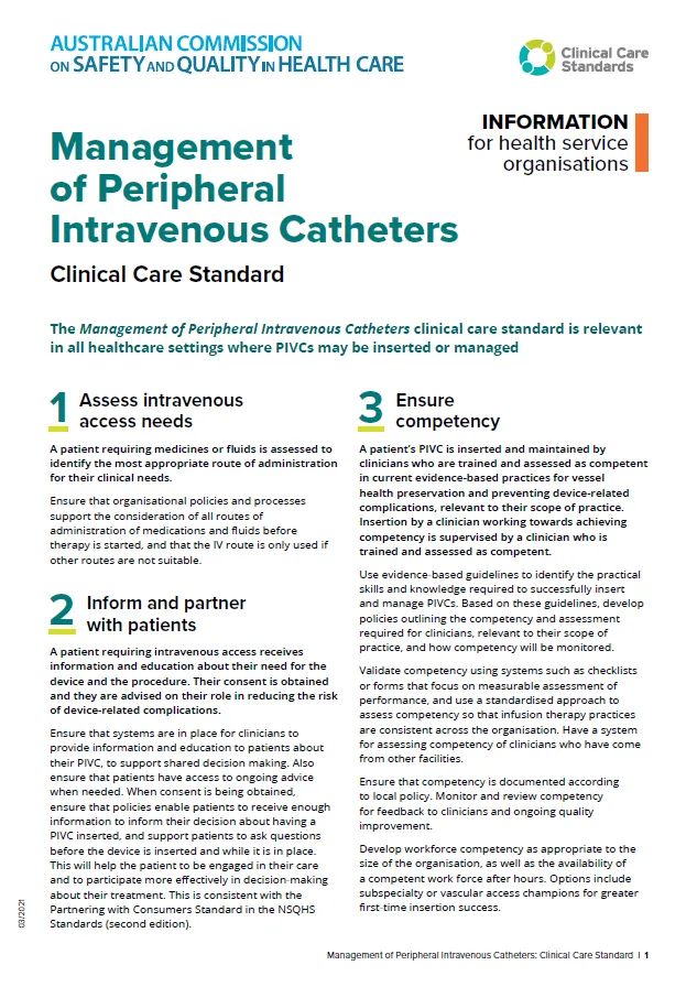 Health service organisations fact sheet - Management of Peripheral ...